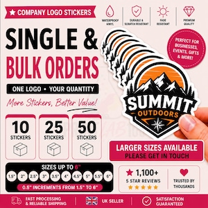 Premium Custom Vinyl Stickers | Waterproof Personalised Logo, Photo & Business Stickers | Premium Laminated Decals | Perfect for businesses