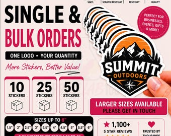 Adesivos de vinil personalizados premium | Adesivos impermeáveis com logotipo, foto e informações comerciais | Adesivos laminados premium | Perfeitos para empresas