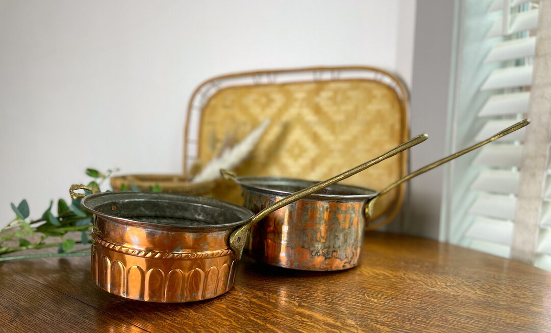 Vintage Turkish Copper Pot / Decorative Copper Pot / Hanging Pot With