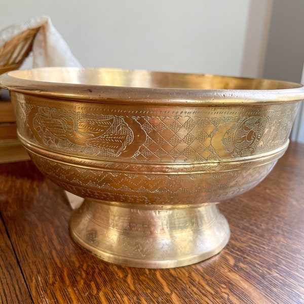Large Brass Bowl Etsy