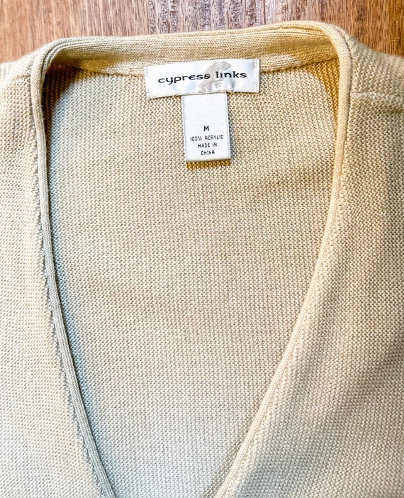 Vintage Cream Button Down Sweater Cardigan / Vint… - image 4