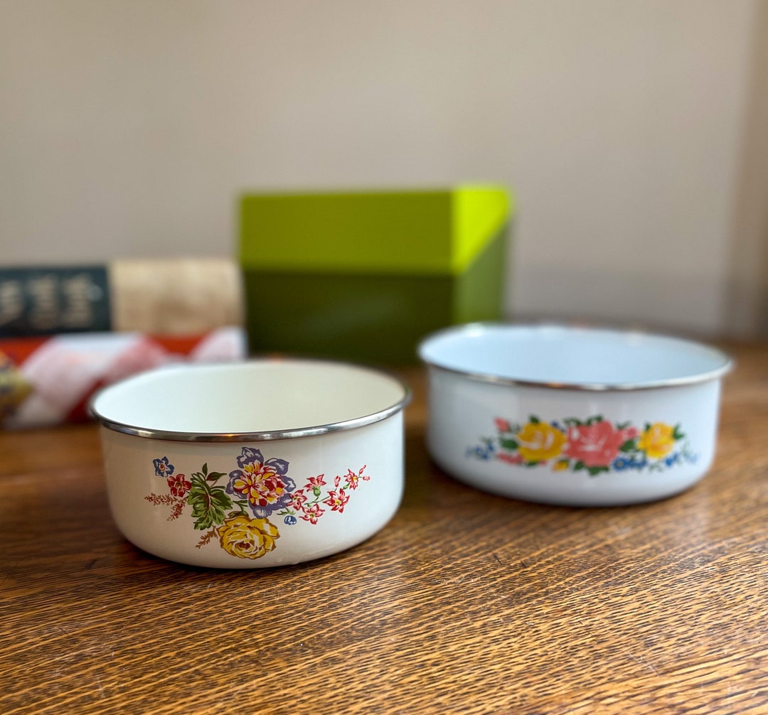Vintage Set of Two Kitchen Bowls / Kobe Kitchen / Vintage Etsy
