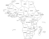 Africa Map With Borders Instant Download - Etsy Canada