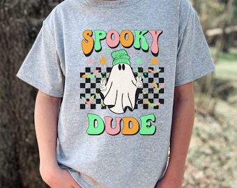 Spooky Dude Shirt Boys Halloween Shirt Kids TShirt Halloween Boys Halloween Tee Checkered Halloween Shirt Youth Halloween Shirt Boy