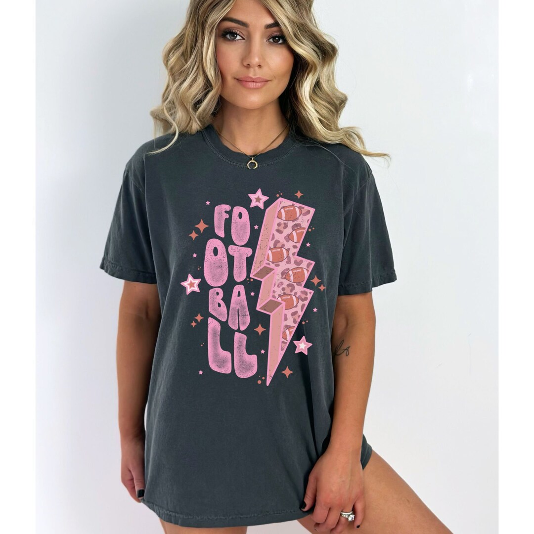 Pink Out Football Shirt Women Comfort Colors Football Shirt Football