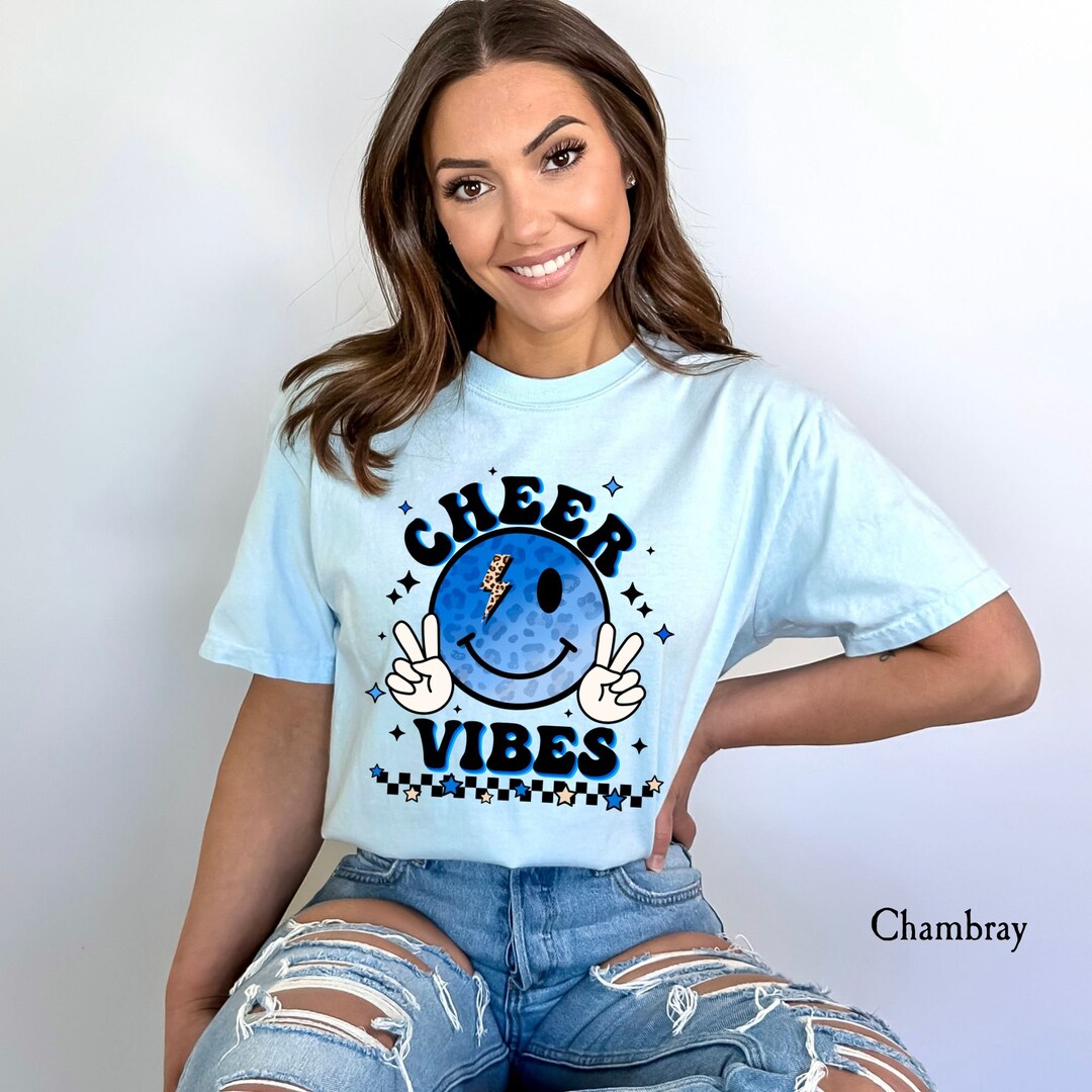 Blue Cheer Shirt Cheerleading Shirts Cheer Tshirt Cheerleader Etsy
