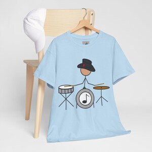 Signature Style Stick Figure Drummer Tee, Drummer T-Shirt, Music Lover Gift, Musician Shirt, Band Tee, Graphic Tee