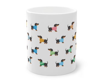 Dachshund Dog Mug Colourful Printed For Dog Lover Dachshund Gift for Dog Owner