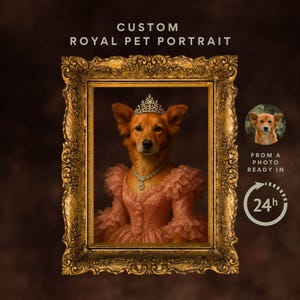 Ritratto personalizzato di un cane reale - Dipinto rinascimentale di un cane reale, regalo unico per un ritratto di un animale domestico, arte murale, ritratto personalizzato di un cane reale