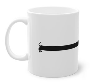 Dachshund Dog Mug Minimal Monochrome Printed Cup For Dog Lover Dachshund Gift for Dog Owner