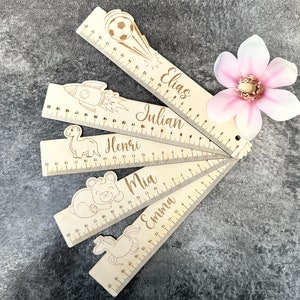 Ruler for starting school/first day of school/wooden school children can be personalized