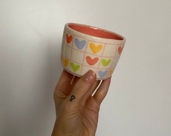 checkered hearts double espresso cup-220ml