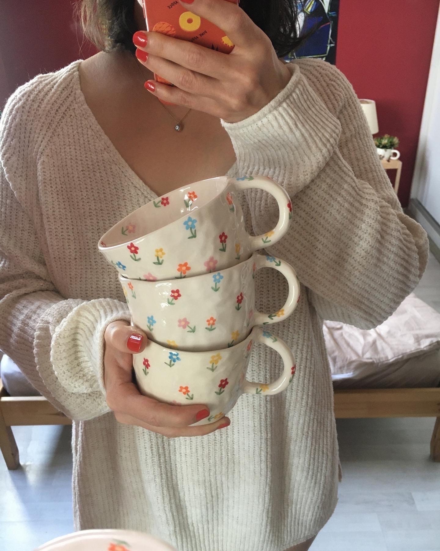 ムスティエ ヴァラージュ 小さなお花柄のお皿 φ22cm C