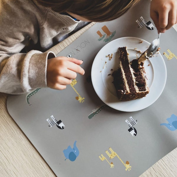 Kinder Tischset mit süssen Motiven - Esstisch Unterlage - Kinder essen Unterlage