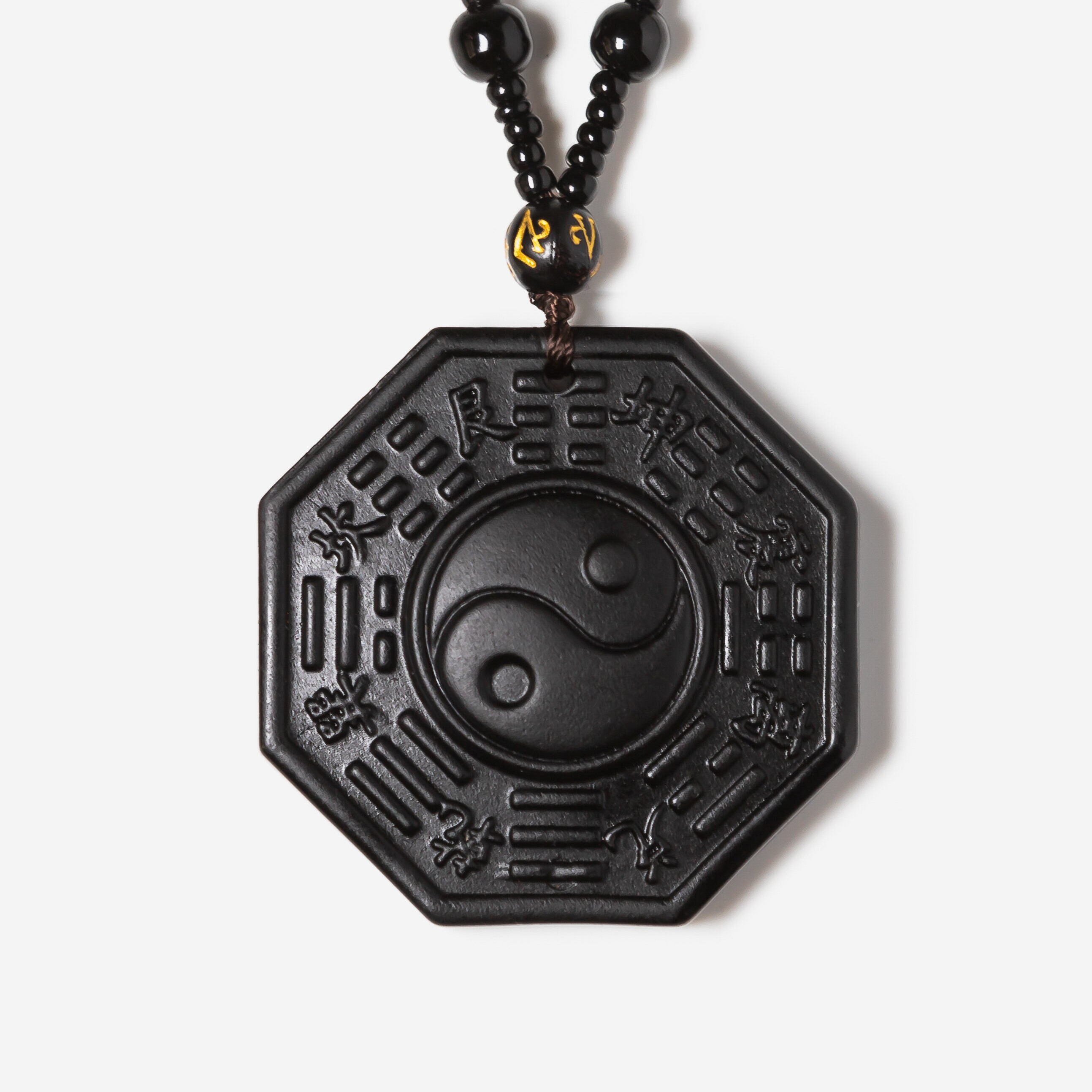 Yin Yang Necklace Obsidian Jewellery Etsy
