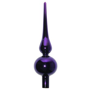 Purple glossy 23 cm glass tree topper plain (1)