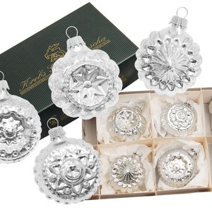 Glaskugelformen, 4er Set, silber 5cm