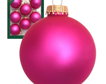Pink matt 7 cm glass balls plain