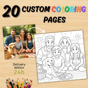 Custom Photo Coloring Book: Personalized Kids Activity Pages (Digital Download, 20 Pages)