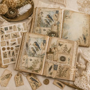Bird Watching Junk Journal Kit Printable Ephemera, Vintage Scrapbook ...