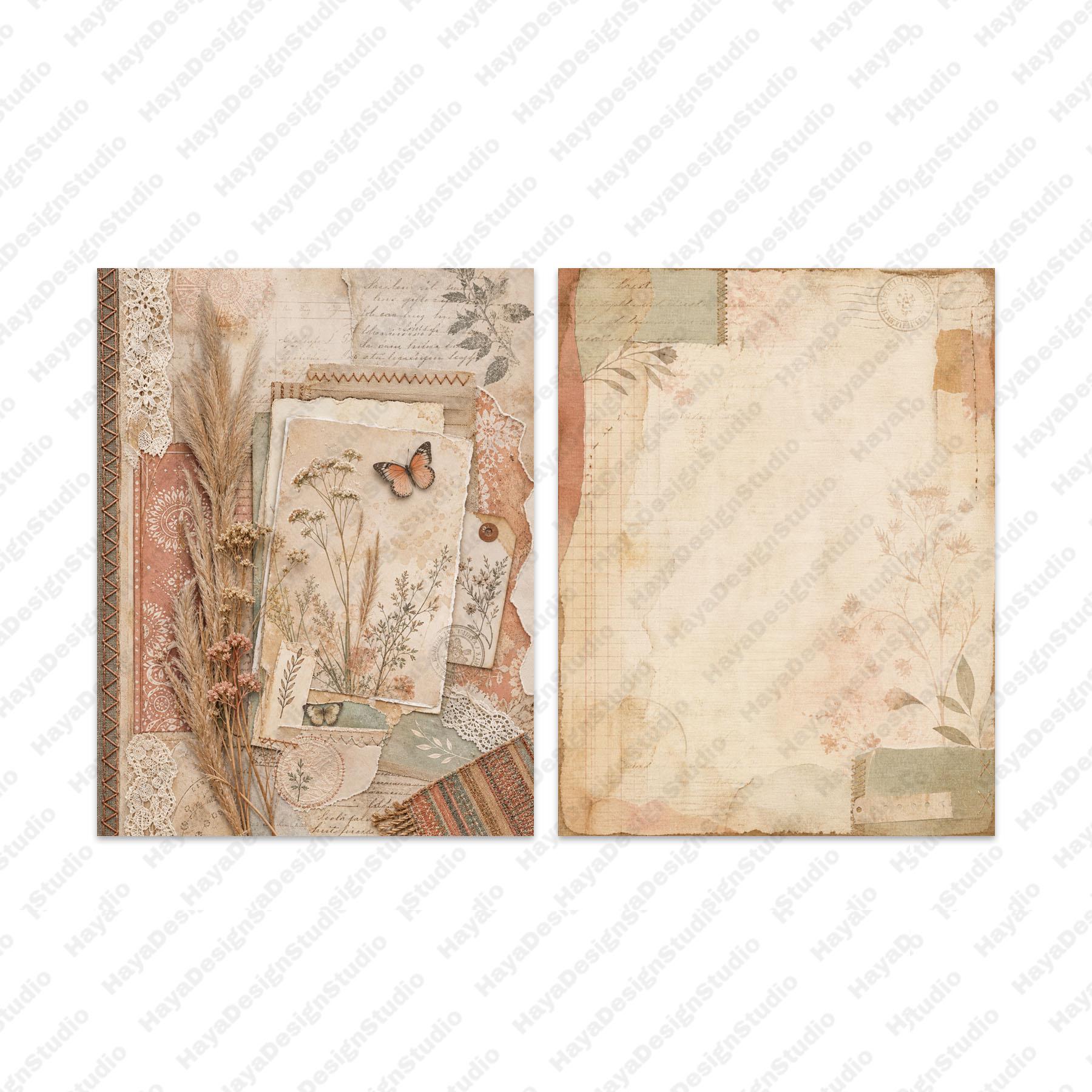 Boho Chic Style Junk Journal Kit Printable Ephemera Scrapbook Digital ...
