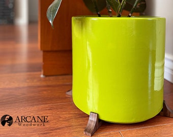 Modern Walnut Plant Pot Risers (Set of 4) - Mid-Century, Housewarming Gift, Holiday Gift