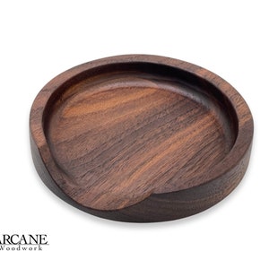 Circular Black Walnut Spoon Rest - (Kitchen Wooden Spoon Holder, Modern Kitchen, Mid-century Kitchen, Unique Gift, Housewarming Gift)