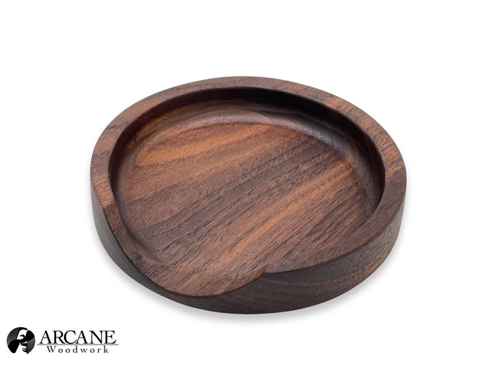 Circular Black Walnut Spoon Rest - (Kitchen Wooden Spoon Holder, Modern Kitchen, Mid-century Kitchen, Unique Gift, Housewarming Gift)