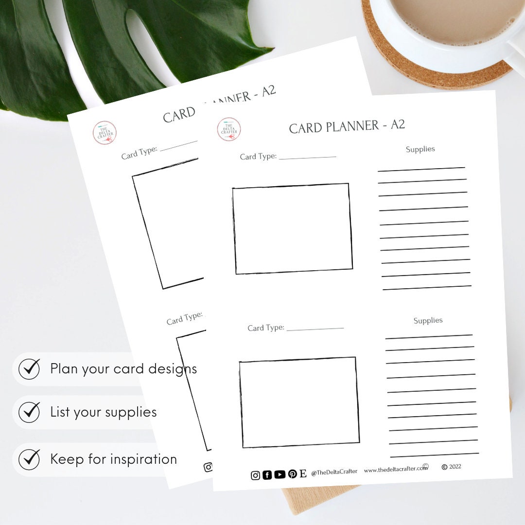 Cardmaking Card Planner Sheets, Handmade Card Planning Worksheets - Etsy