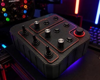 Caja de botones para simulación de carreras para PC / Controlador USB todo en uno / Joystick analógico / Plug & Play / Montaje VESA
