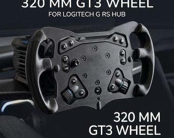 320mm GT3 Sim Racing Wheel for Logitech G RS Hub – Ergonomic Racing Feel