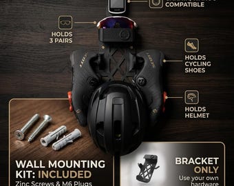 Organizador de equipo de ciclismo impreso en 3D: compatible con Garmin, Wahoo, gafas de sol y casco.