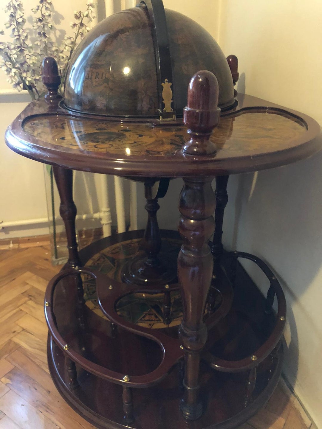 1965 Handmade Antique Classic Globe Bar Vintage Bar Cart Etsy