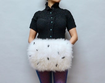 F/W 1992 Chantal Thomass white marabou feather muff