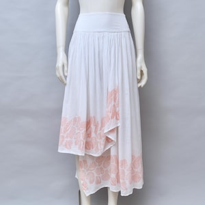 S/S 1990 Chantal Thomass coral seashells on cotton gauze skirt - small / medium