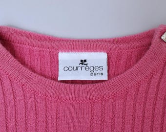 メーカー直売所 Ribbed Pink Courrèges 1970s Wool Après Leggings and Sweater ニット+セーター