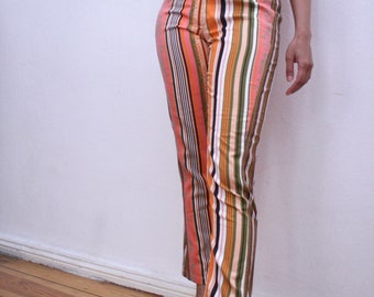 1990s Jeans de Christian Lacroix multicolour pattern striped pants - medium