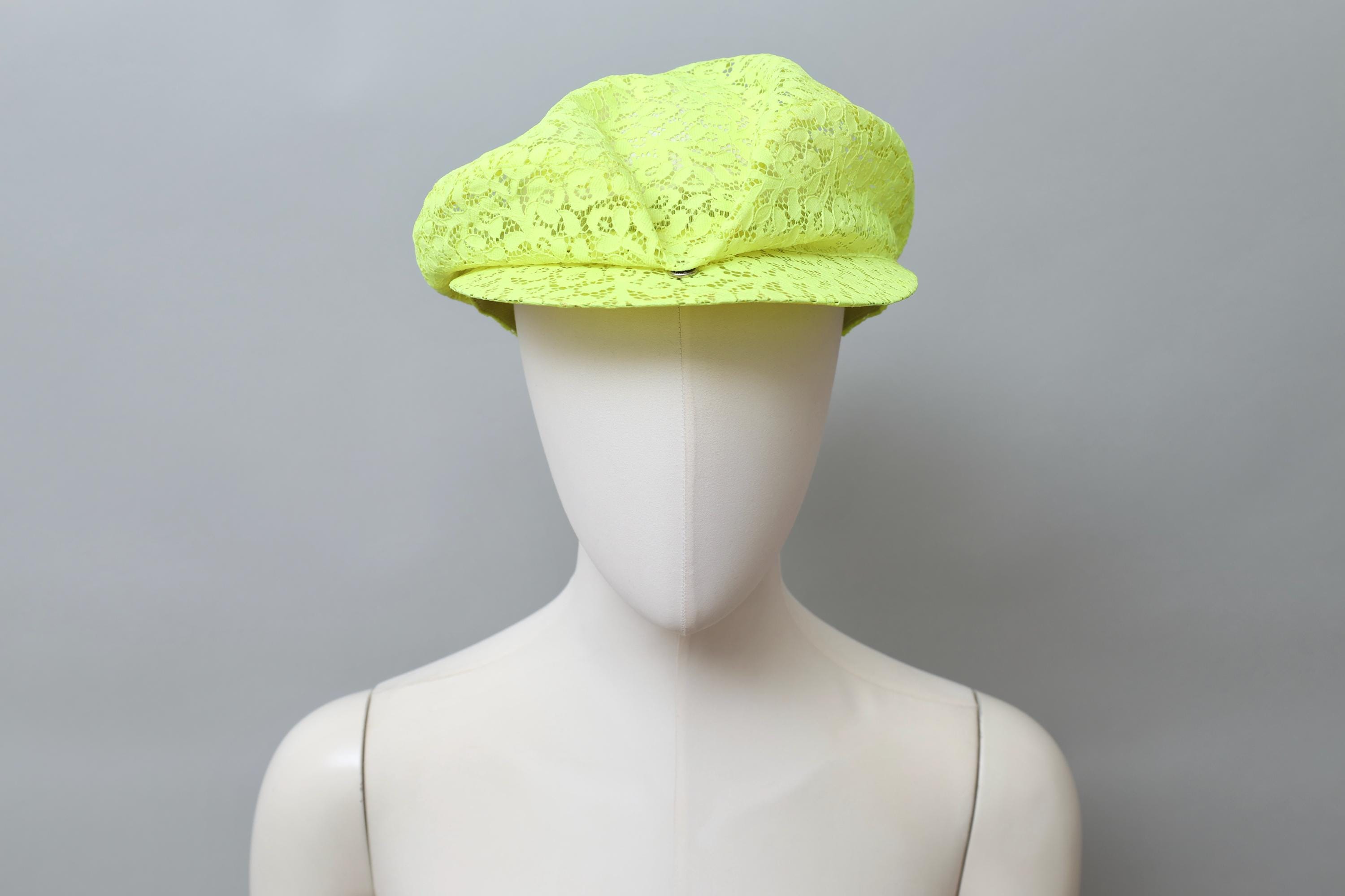 Neon Yellow Stretchy Solid Beret Hat ZLYC Wool French Beret Hat Solid Color Beret Cap for Women  main image 2