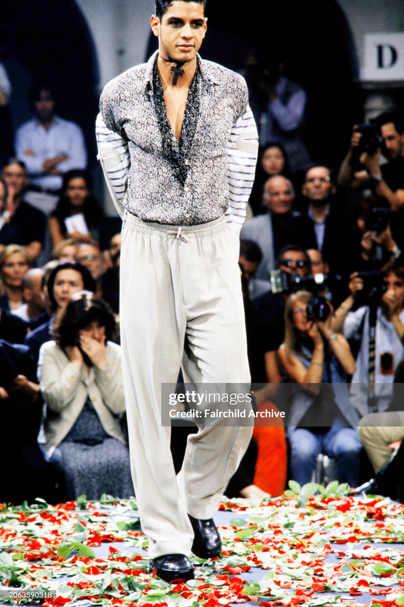 【激レア】Jean Paul Gaultier 1998AW S/S 1998 Jean Paul Gaultier Dark Blue Floral Printed Mesh