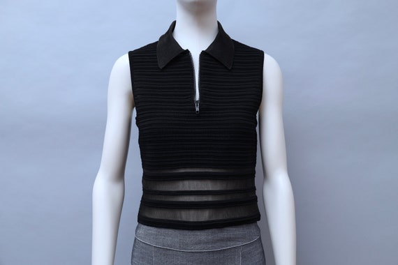 1990s Marina Spadafora black striped sleeveless k… - image 7