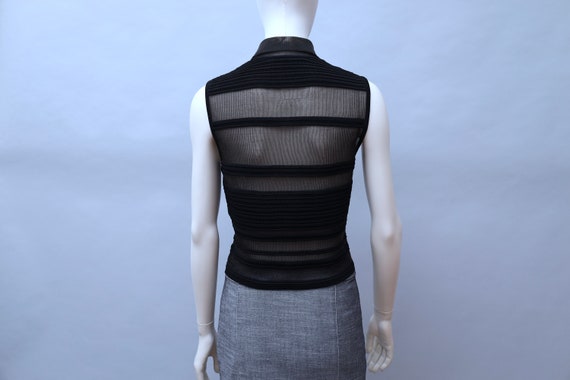1990s Marina Spadafora black striped sleeveless k… - image 2