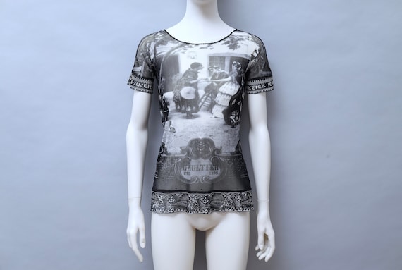 S/S 1998 Jean Paul Gaultier Black and White Photograph Mesh