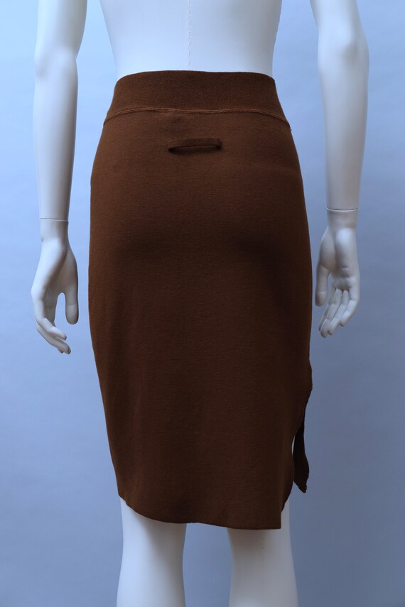 Jean Paul Gaultier Femme Vintage Y2K Wool Silk Pleated Pencil Skirt Size 8