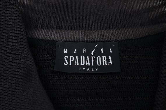 1990s Marina Spadafora black striped sleeveless k… - image 8