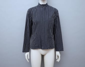 Blusa de rayas azul índigo de Kenzo de principios de los 80 (talla pequeña/mediana)