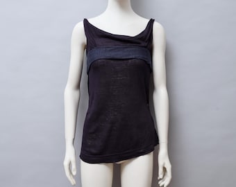 Top de punto violeta Vivienne Westwood Gold Label primavera/verano 1997 (talla pequeña)