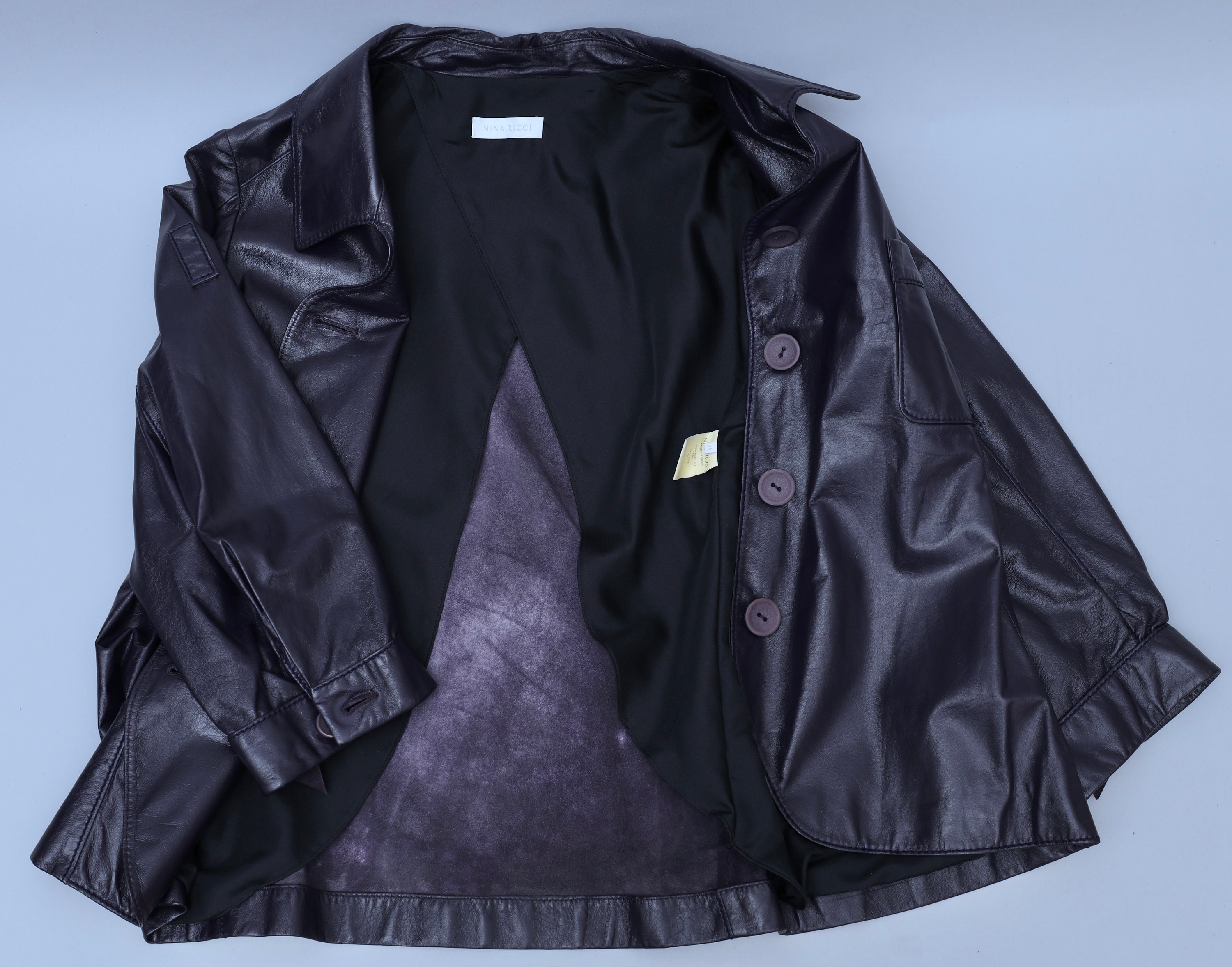 2000s Nina Ricci by Olivier Theyskens Dark Violet Lamb Leather 