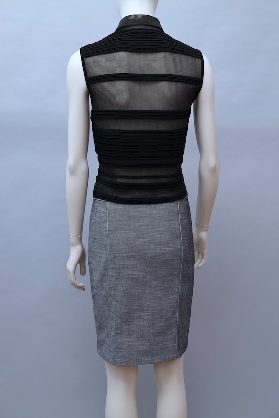 1990s Marina Spadafora black striped sleeveless k… - image 5