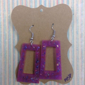 Purple Glitter Earrings