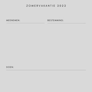 vakantieplanner zomer 2022